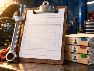 A service work order, tool and customer records.