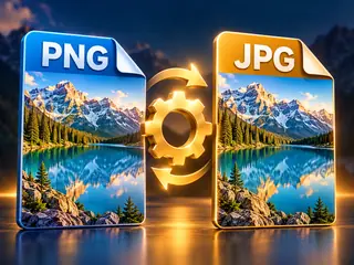 The same photograph converted between compatible image formats.
